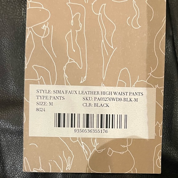 NWT Meshki Black Sima Faux Leather High Waisted Pants - Picture 4 of 14